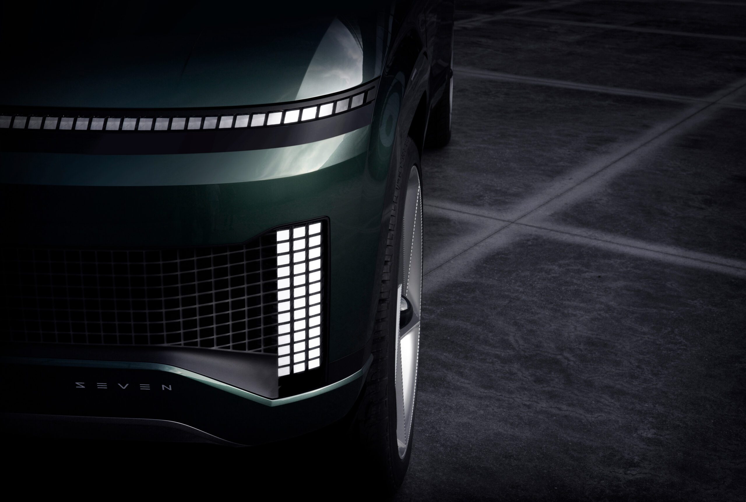 Hyundai Motor Teases Sneak Peek of SEVEN, All-Electric SUV Concept.