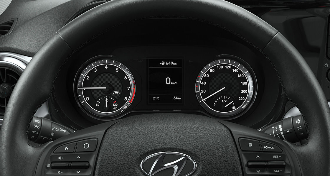 3.5’’ Mono LCD Cluster. Conveniently located between the speedometer and RPM gauge, the LCD cluster give you easy-to-read access to a wide range of car systems and driver information including the status of safety systems.